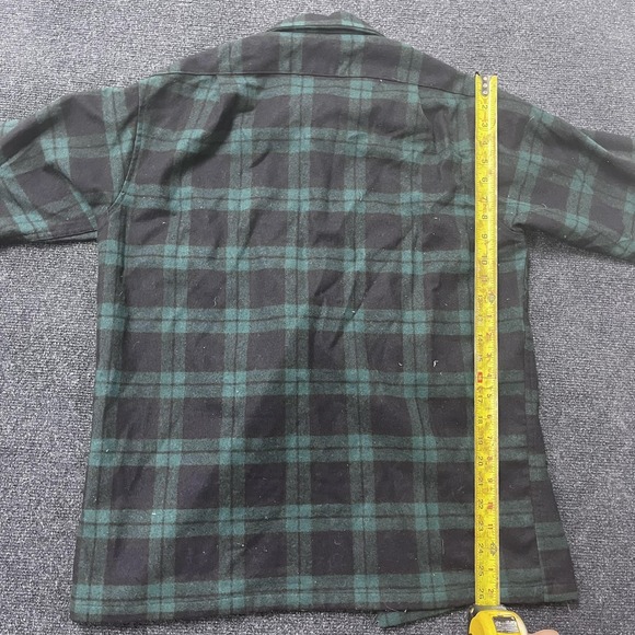 Vintage Pendleton Shirt Mens Medium Plaid Wool Button Up Made USA 90s - Picture 5 of 6